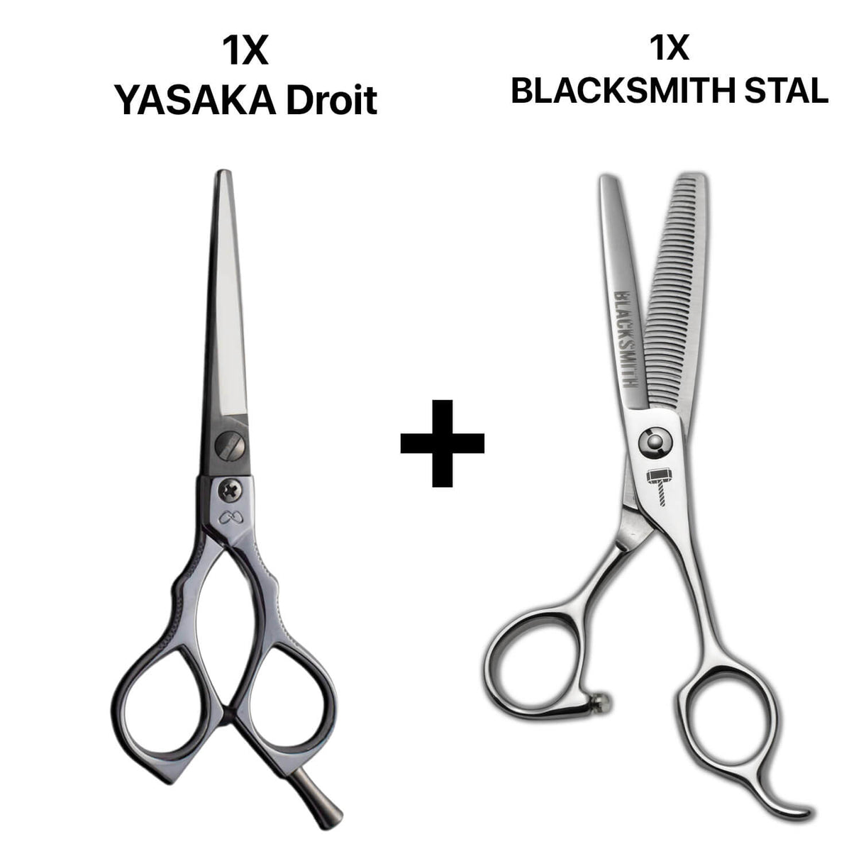 ciseaux japonais yasaka de coiffure professionnel associé aux ciseaux sculpteurs texturants blacksmith stal 40 dents