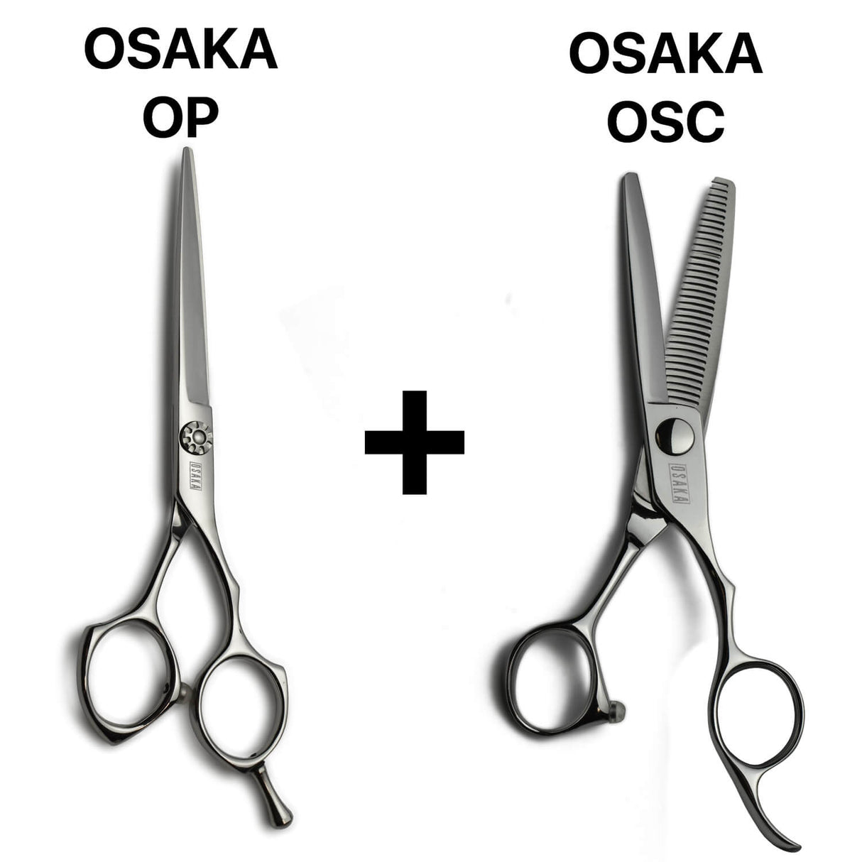 Ensemble professionnel ciseaux Kissei Craft coupe OSAKA OP + sculpteurs OSAKA OSC, idéal pour les dégradés et la texturisation naturelle.