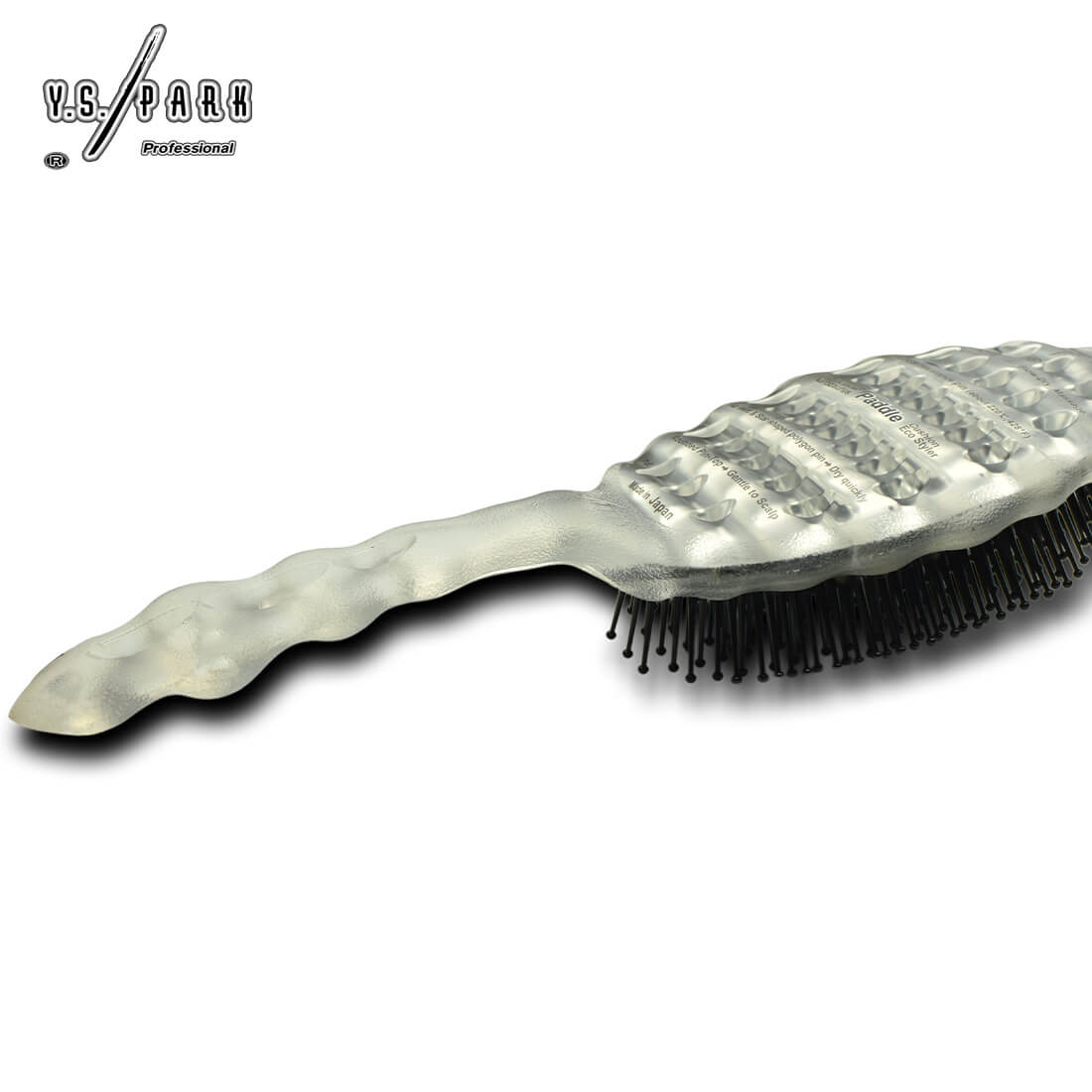 YS Park AZ34 Aerozaurus en blanc transparent– brosse paddle pro ventilé, picots hexagonaux antistatiques, séchage rapide