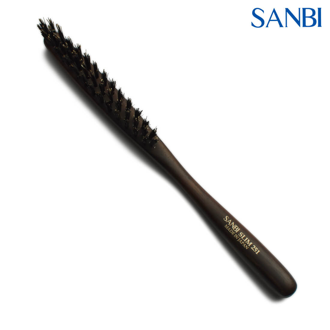 Brosse à crêper SANBI made in japan avec des poils de sanglier dru et facile à prendre en main pour tout coiffeur