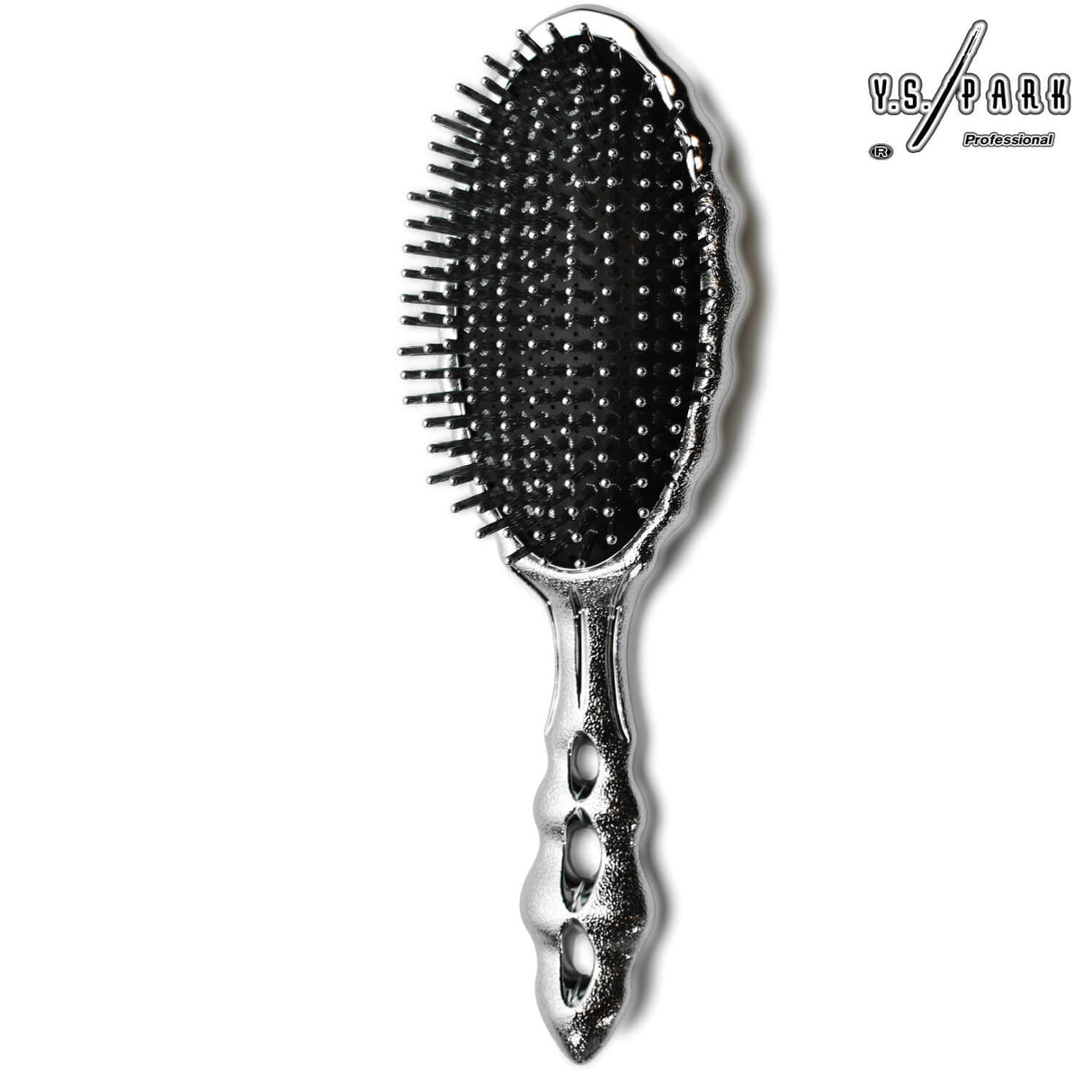 brosse luxury yspark az 34 argent avec perforation de ventilation sur le manche