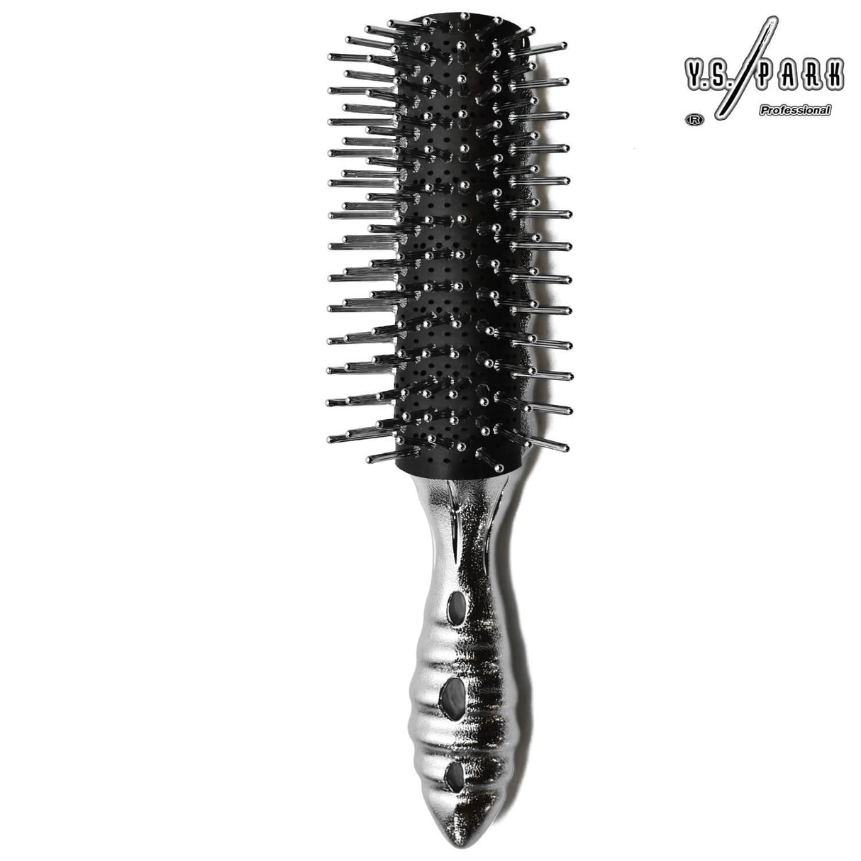 brosse luxury yspark lap 32 argent avec perforation de ventilation sur le manche