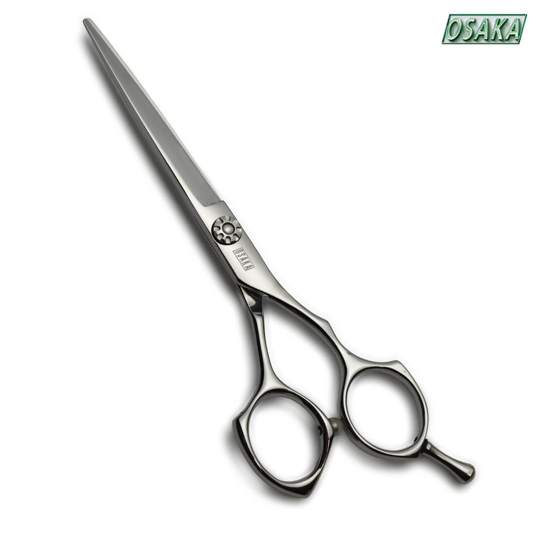 ciseaux osaka op en 6.5 pouces possèdant une lame fine et pointue, ainsi qu'un manche ergonomique avec un anneau du pouce recourbé. Idéal en piquetage et en peigne ciseaux coupe homme.