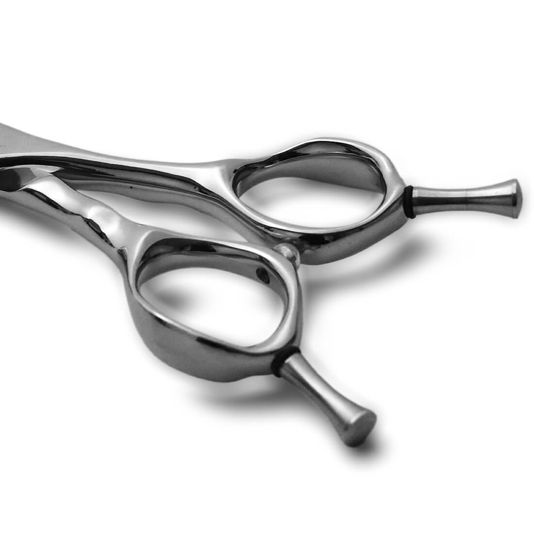 Manche des ciseaux blacksmith avec des anneaux ergonomiques cambrés et 2 repose doigts amovibles