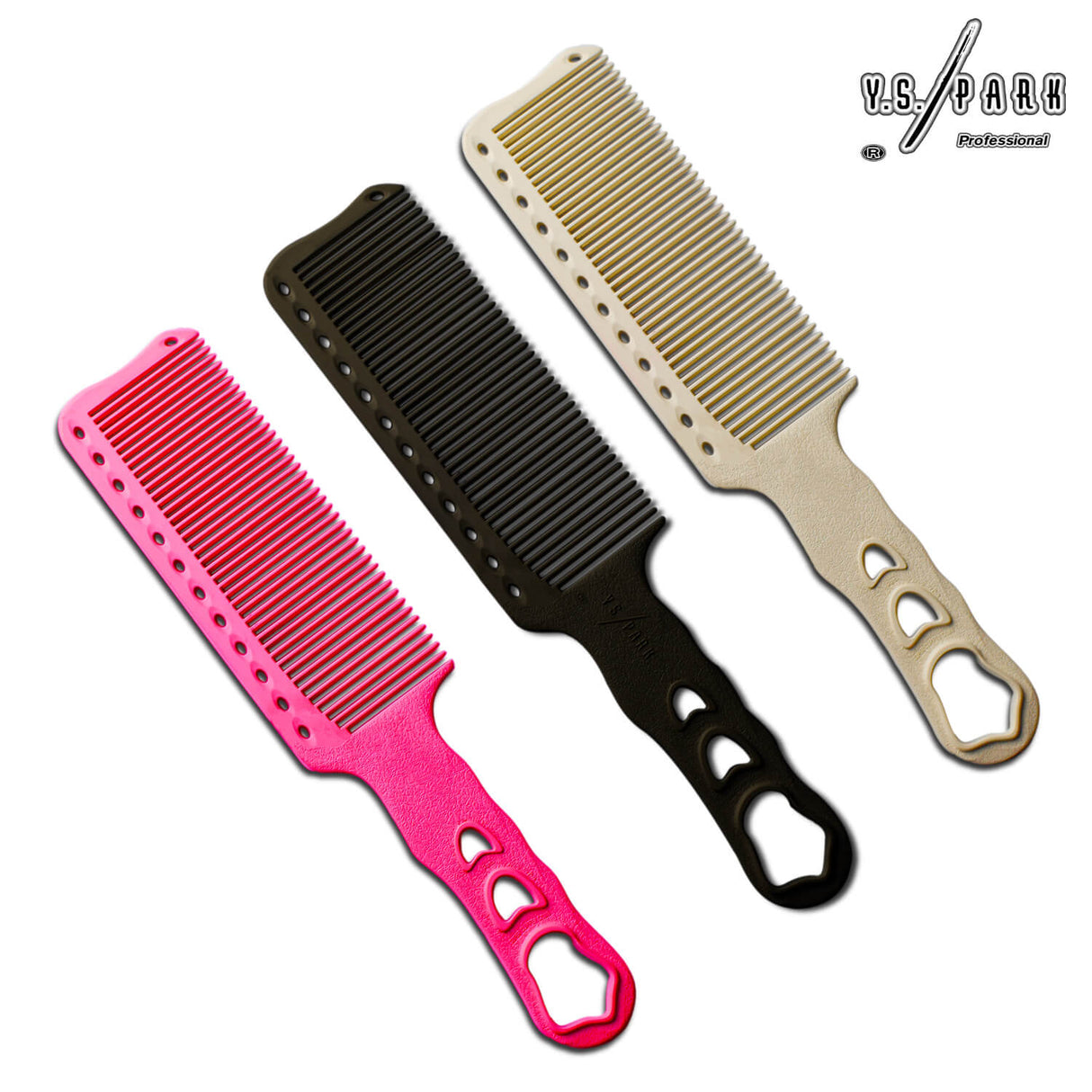 Ensemble de peigne yspark 282 blanc noir et rose, spécialisé en coupe homme peigne tondeuse