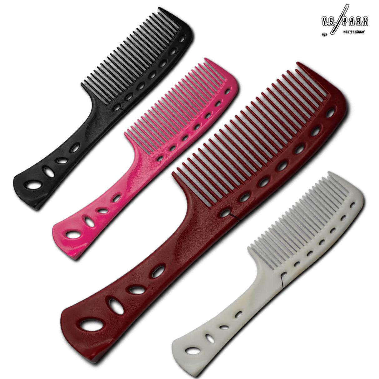 peigne démêloirs yspark 601 en rouge, blanc, rose, noir