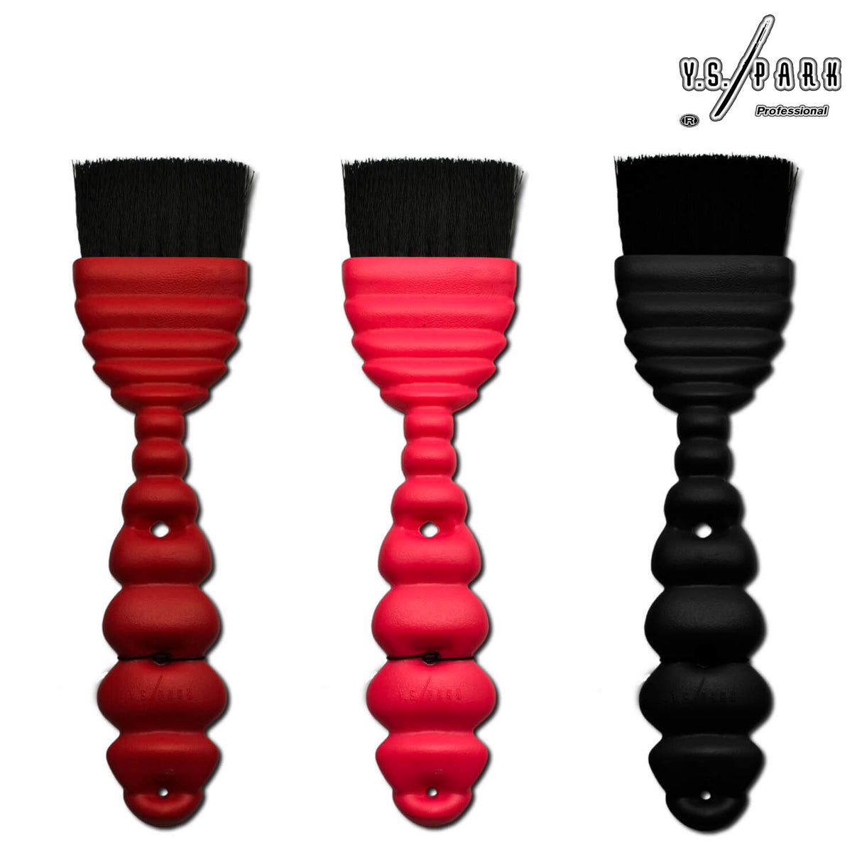 pinceau yspark 645 de couleur rouge, rose et noir.