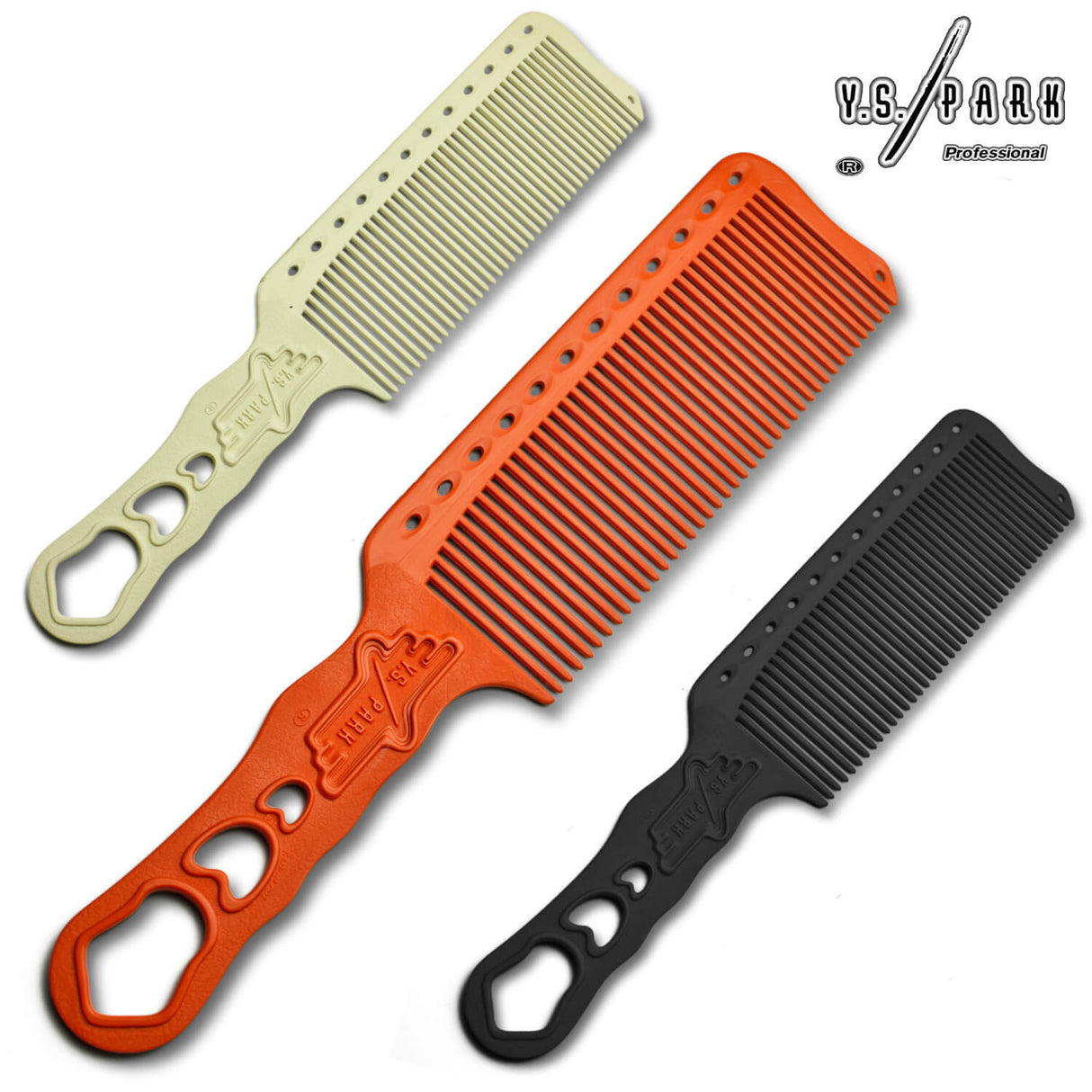 ensemble de peignes tondeuses yspark hs282 orange, blanc et noir