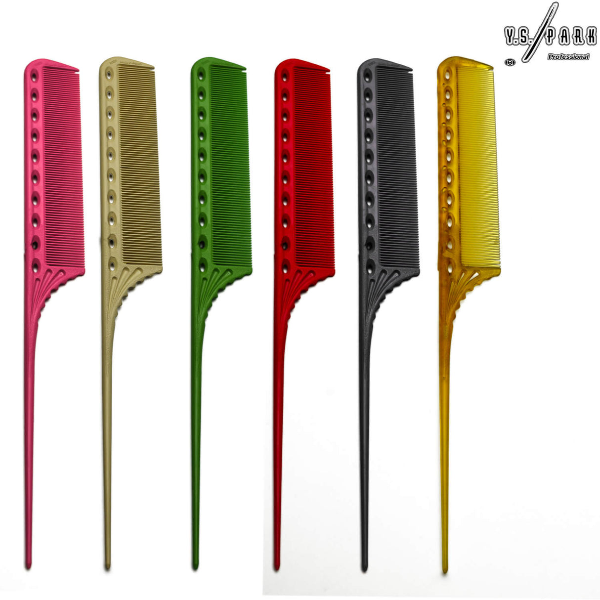 ensemble de peigne à queue yspark 111 avec des dents resserrées avec tige plastique