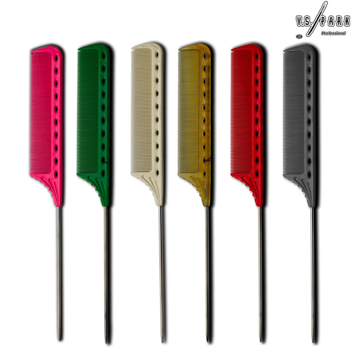 ensemble de peigne à queue yspark 112 avec dents resserrées avec tige en métal