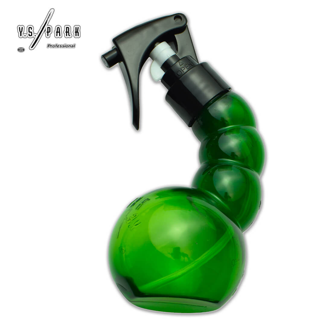 Vaporisateur professionnel Y.S. PARK – format mini, corps vert ondulé, pulvérisation fine