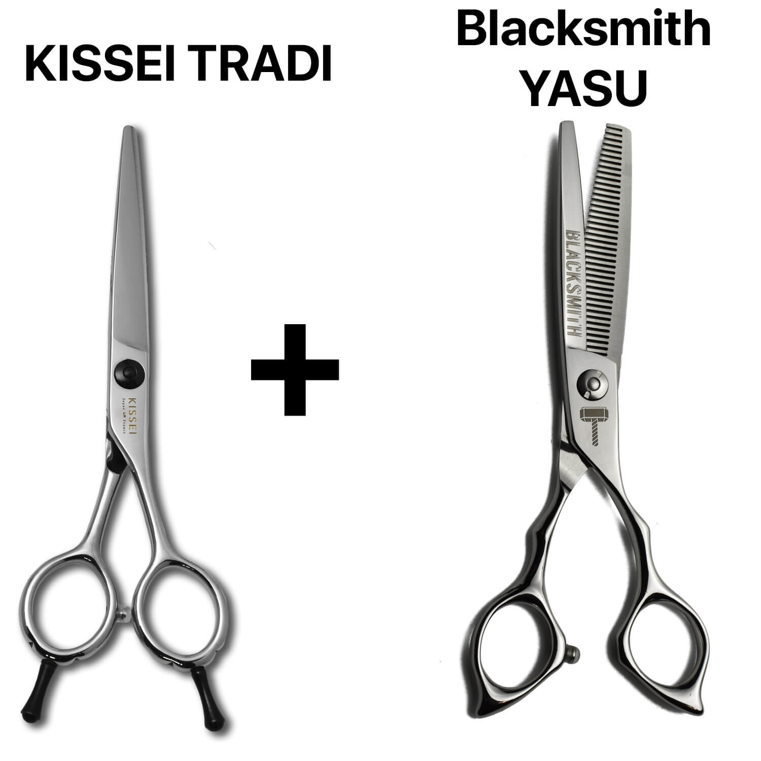 Les ciseaux japonais Kissei Tradi s’associent à des ciseaux sculpteurs professionnels Blacksmith YASU pour offrir un contrôle parfait du volume, une coupure fluide et un équilibre idéal pour le travail de précision.