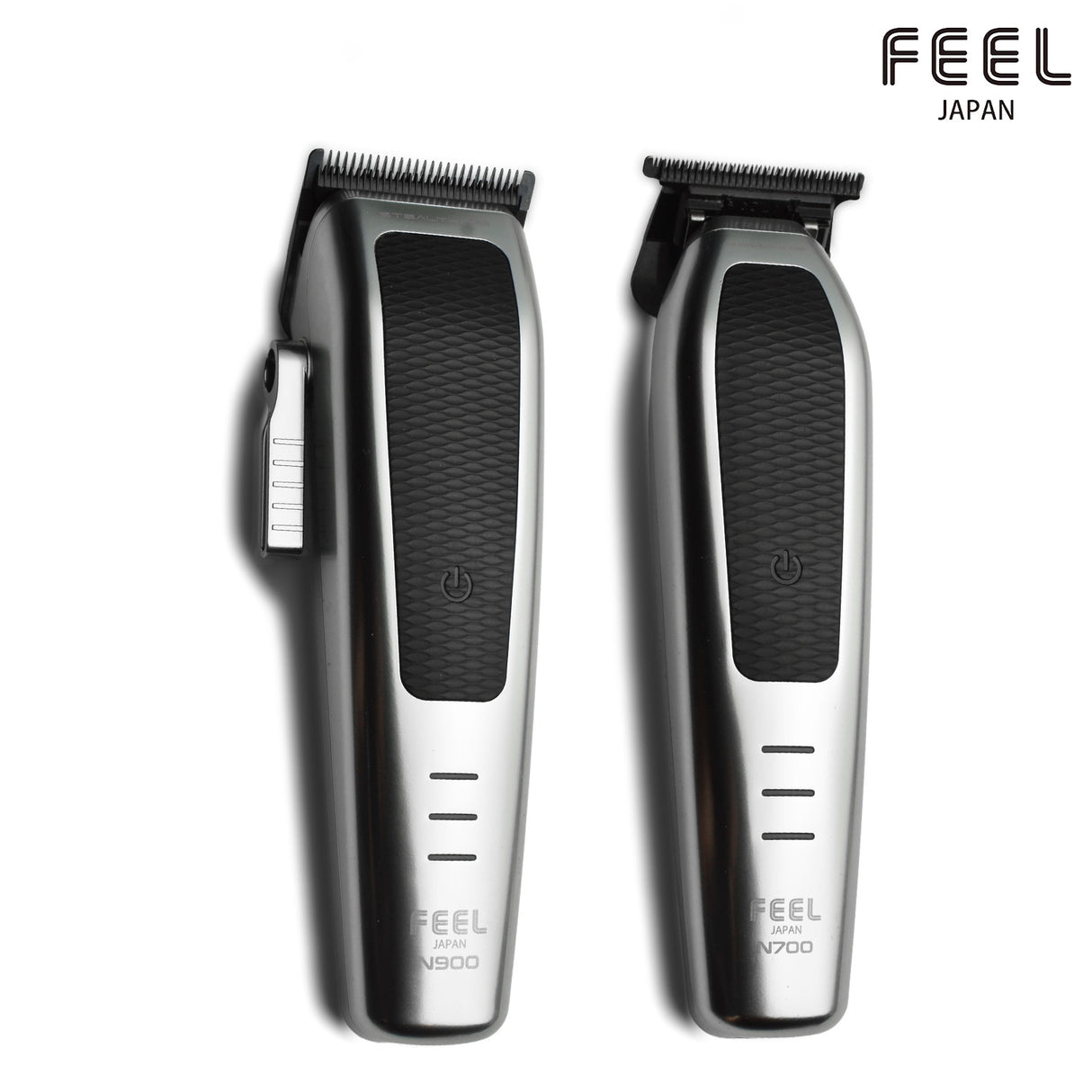 pack de 2 tondeuses feel japan, une tondeuse de coupe sur la gauche et une tondeuse de finition sur la droite