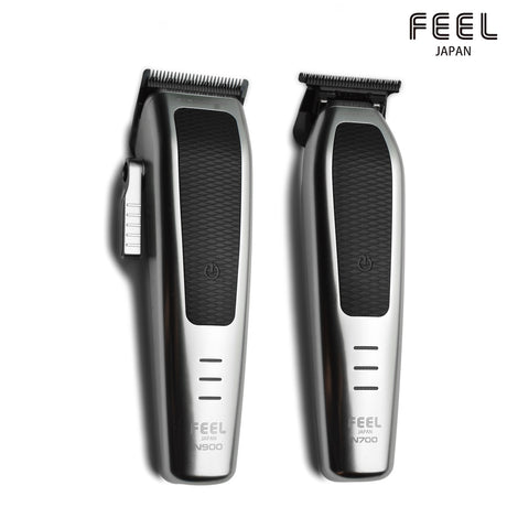 pack de 2 tondeuses feel japan, une tondeuse de coupe sur la gauche et une tondeuse de finition sur la droite