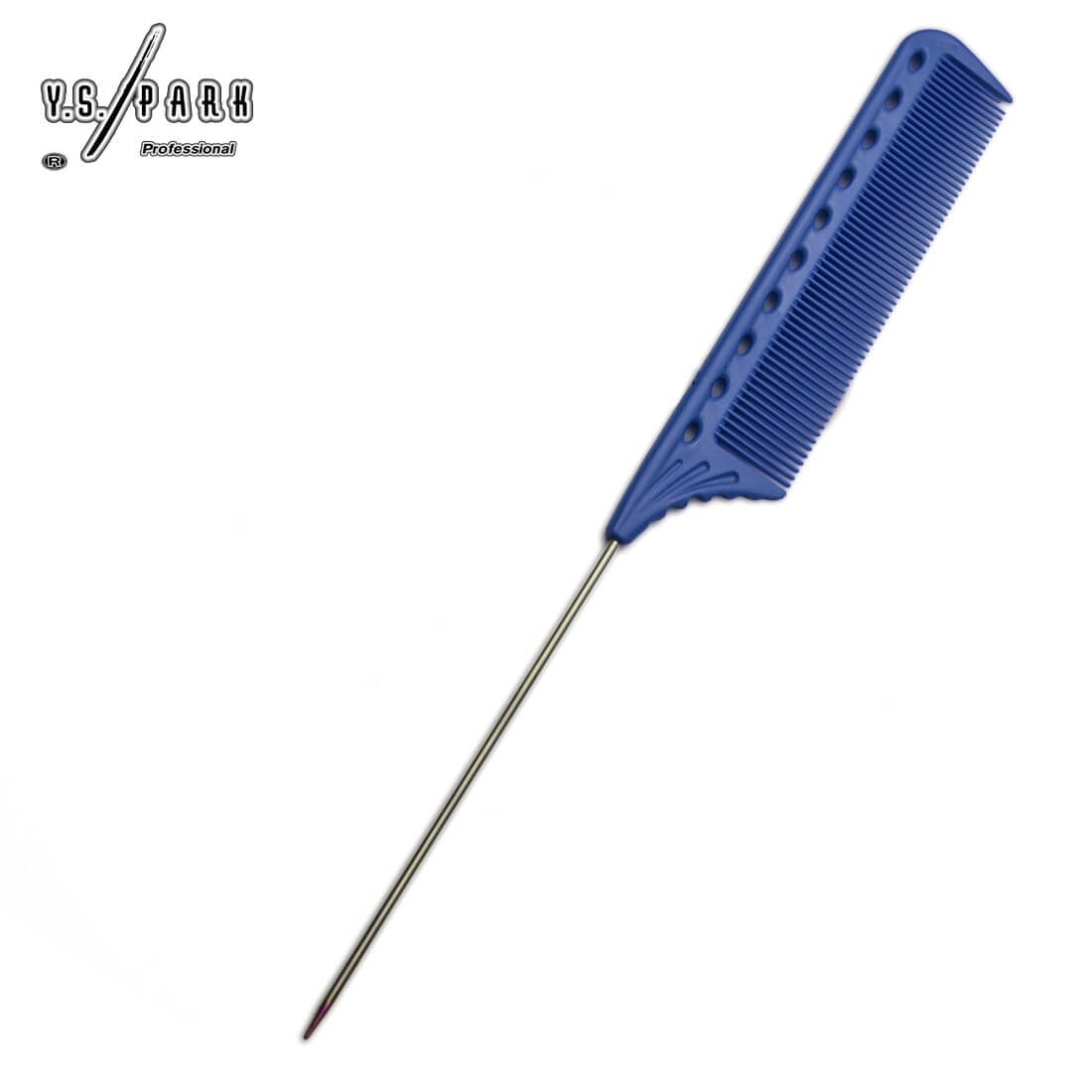 Peigne professionnel Y.S.PARK YS-102 bleu– peigne queue fin avec tige inox pour coiffure soignée