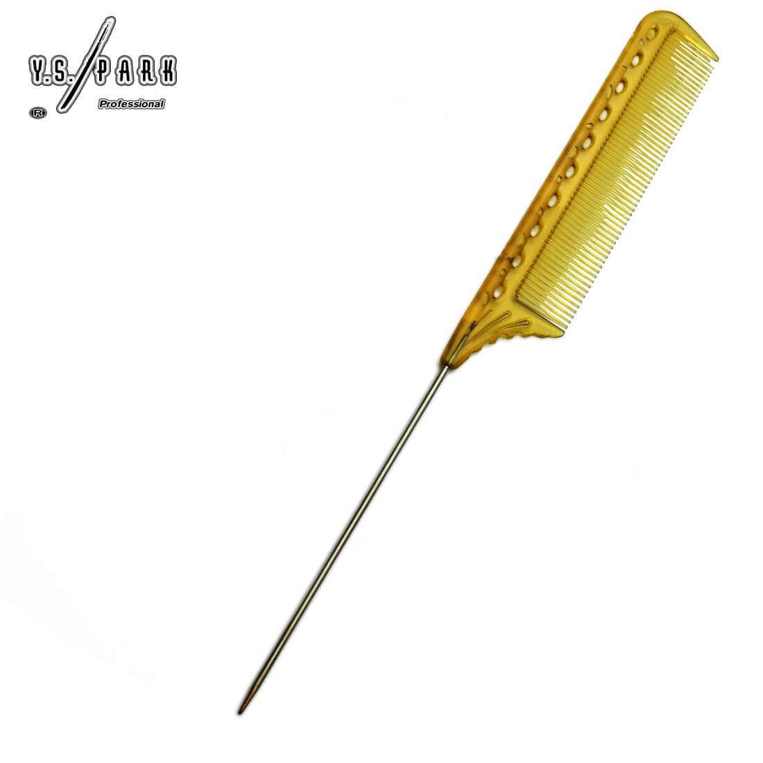 Peigne queue métal antistatique Y.S.PARK YS-102 camel– précision et confort pour coiffeurs exigeants
