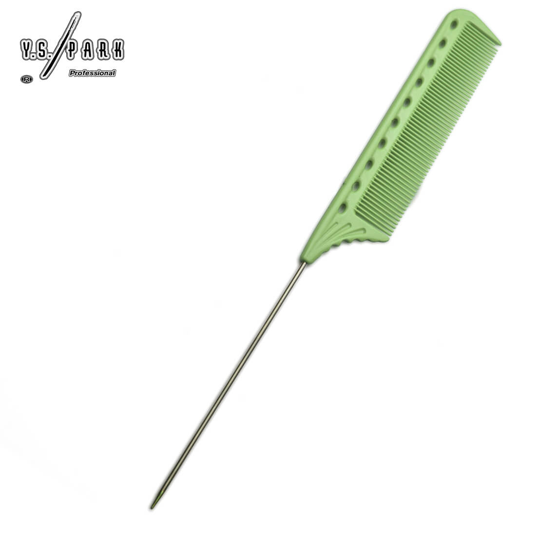 Peigne queue métal Y.S.PARK 102 menthe– outil de coiffure pro pour sectionner et travailler avec précision