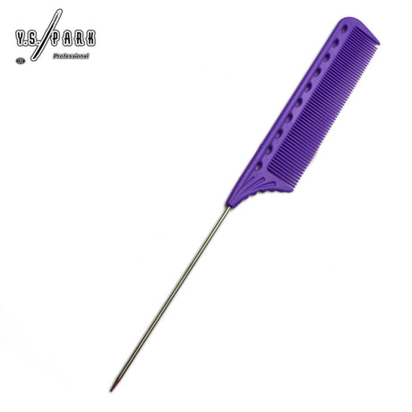 Peigne YS-102 Y.S.PARK violet– peigne queue fin avec tige métallique pour coiffeurs et coiffage technique