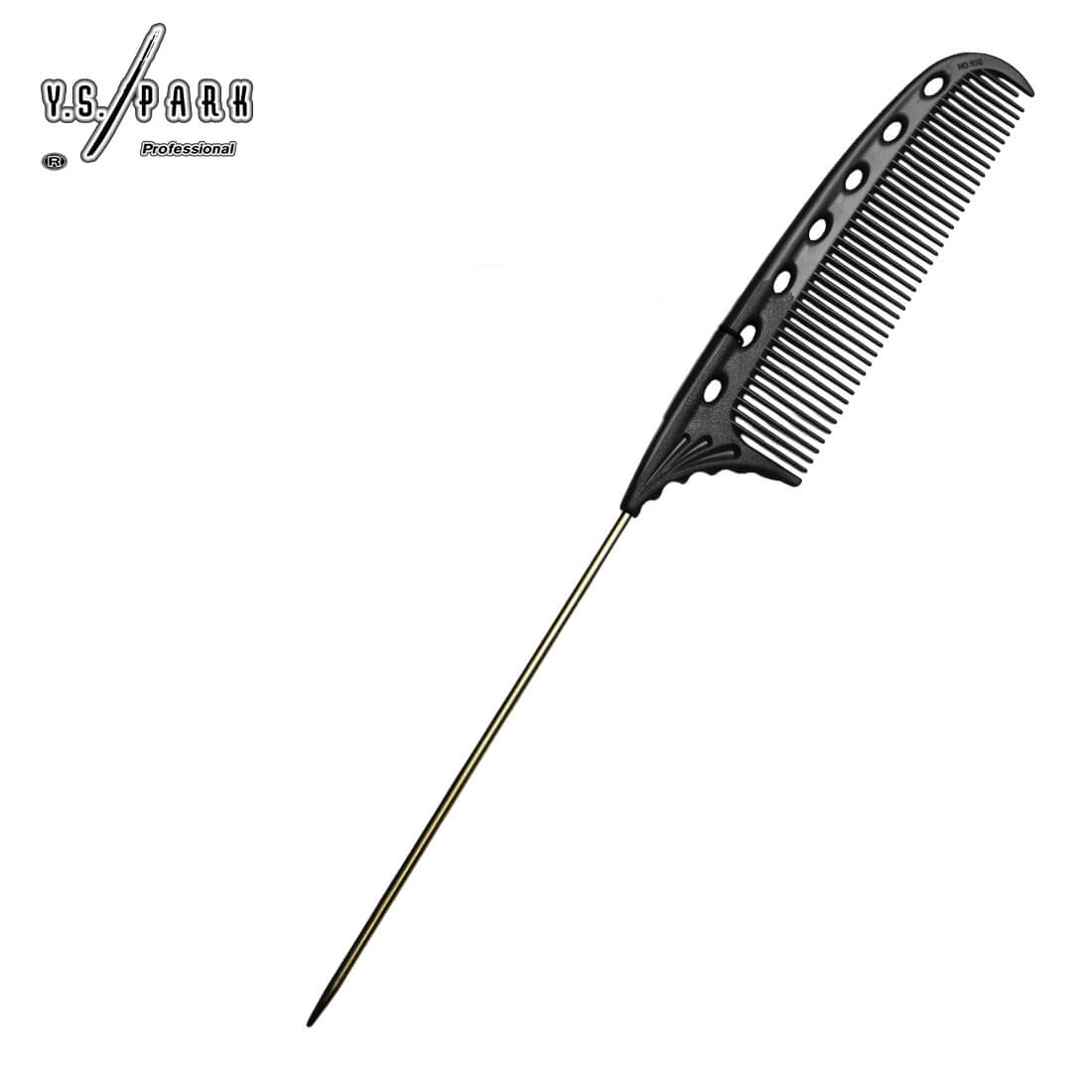 Peigne queue métal Y.S.PARK YS-103 noir– outil de coiffure pro pour brushing et sectionnement précis