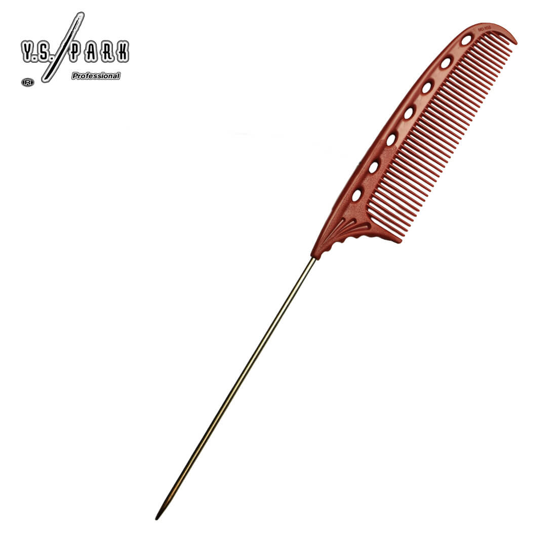 Peigne professionnel Y.S.PARK YS-103 rouge – peigne queue métal pour coiffure de précision et séparation des mèches