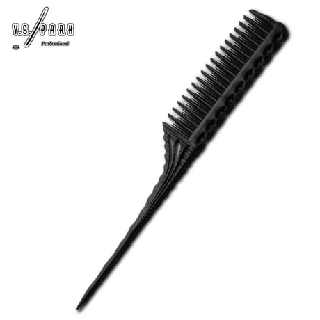 Peigne de coiffure Y.S. PARK YS-150 noir – outil pro pour crêpage et balayage, dents carbone anti-électricité, design japonais ergonomique.