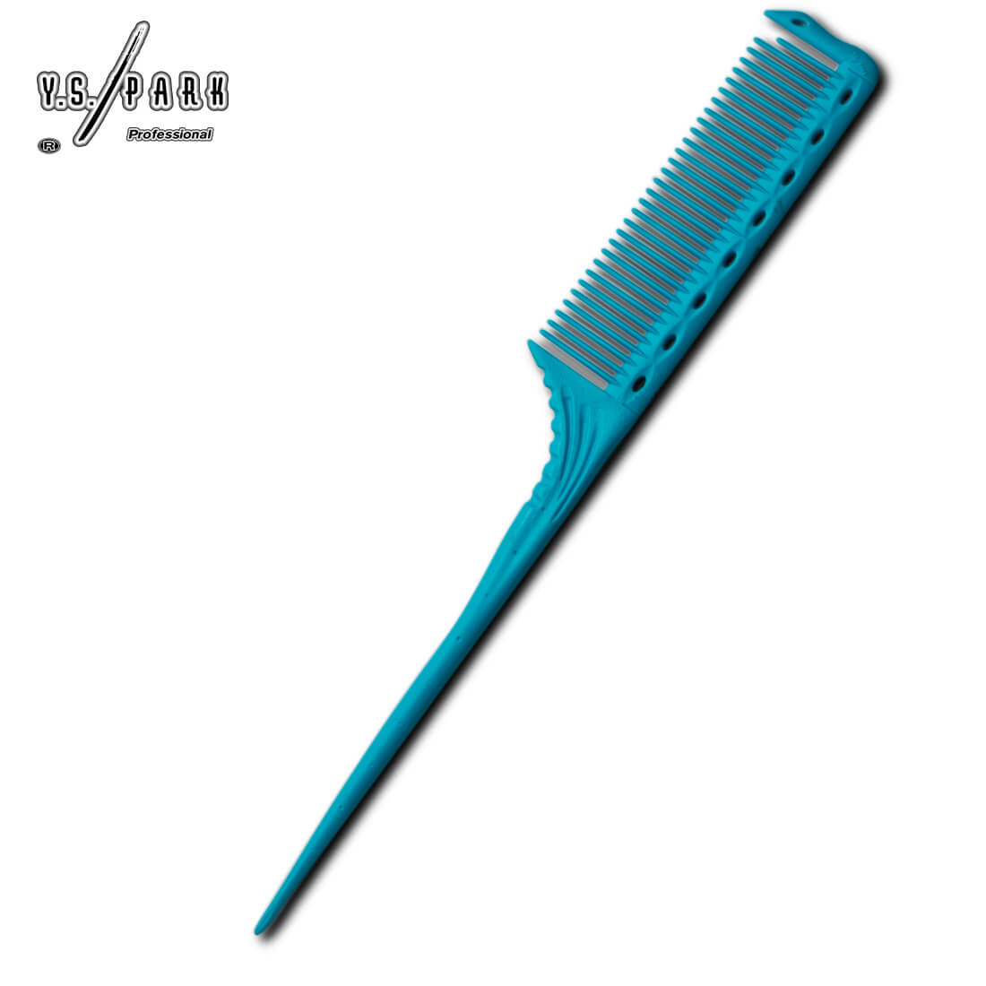 Peigne queue fine Y.S.PARK 185 bleu – maniabilité et précision pour coiffeurs