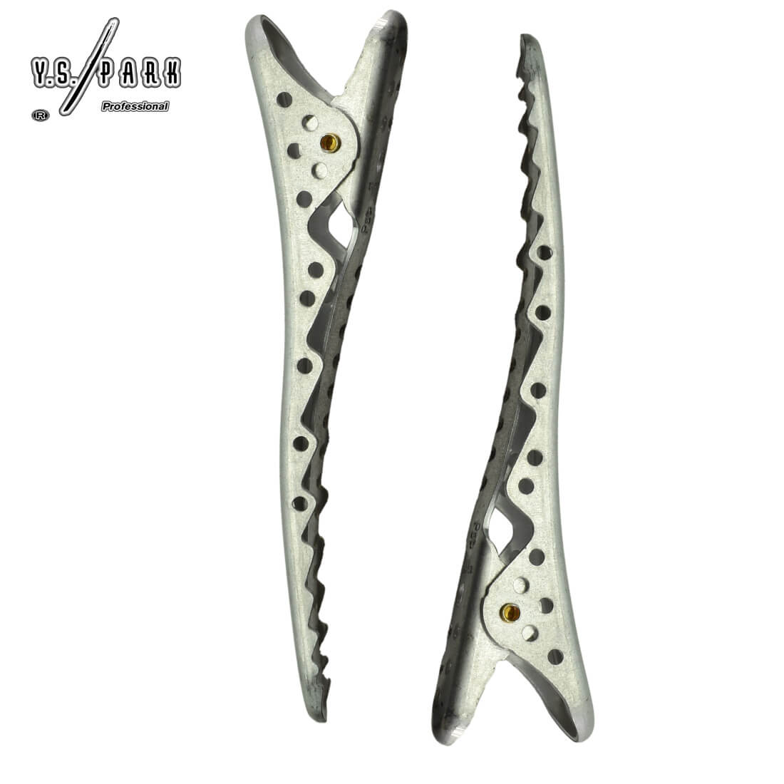 Pinces de coiffure robustes Y.S.PARK Shark argentées à double articulation