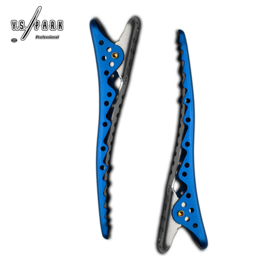 Pinces Y.S.PARK Shark bleues pour séparation de mèches épaisses