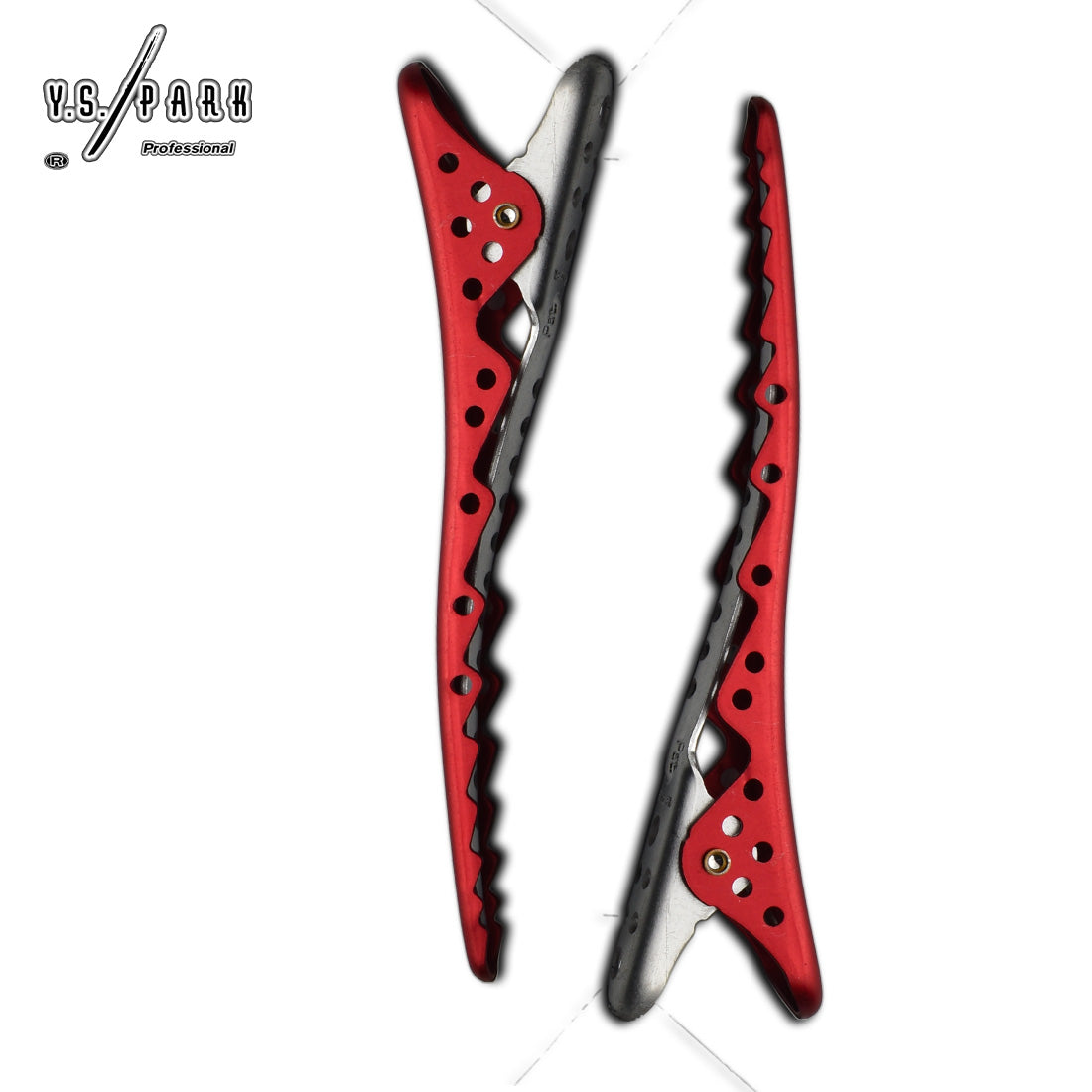 Pinces Y.S.PARK Shark rouges pour séparation de mèches épaisses