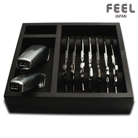 Plateau magnétique Feel Japan – avec tondeuses et ciseaux de coiffure professionnels