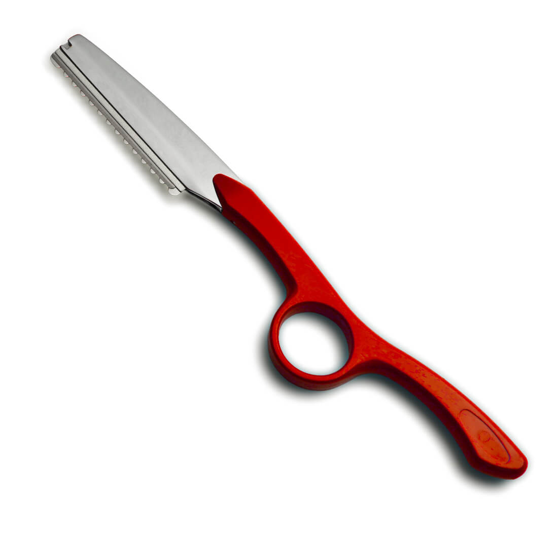Rasoir texturisant rouge à lame droite – outil 2-en-1 pour coupe et effilage