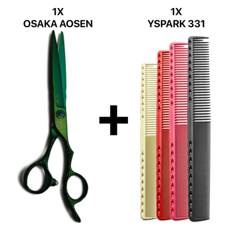 ciseaux de coupe osaka aosen avec peignes de coupe long yspark 331