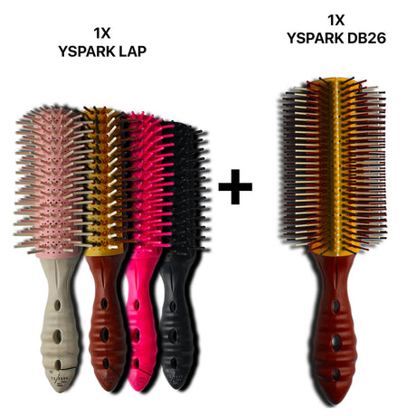 Brosse plate semi ronde yspark db26 associé avec des brosses plates synthétiques yspark lap32