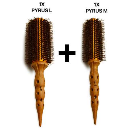 brosse ronde en poil sanglier et nylon pyrus en diamètre grande et moyenne 