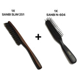 brosse plate à crêper sanbi slim 251 associé avec une brosse plate sanbi n-604