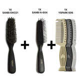 brosse plate sanbi sw221 et brosse plate synthétique sanbi n-604 et peigne démêloir yspark 606