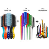 brosse plate synthétique yspark t9 associé avec des peignes techniques yspark 101 et des pinces yspark shark 