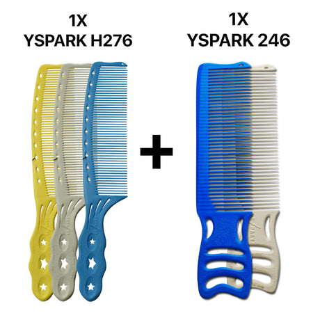 peignes de coupe yspark h276 et peignes de coupe yspark mambo 246 bleu et blanc 