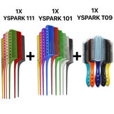 peigne à queue yspark 111 associé avec les peignes techniques yspark 101 et les brosses yspark t09
