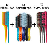peigne à queue yspark 185 associé avec les brosses yspark t09 et les peignes à crêper yspark 150