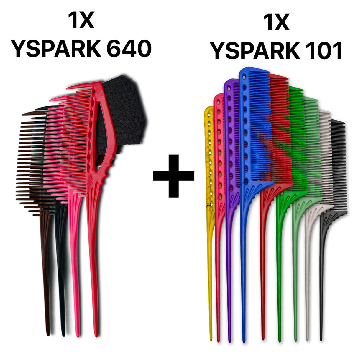 Peigne pinceaux YSPARK 640 associé avec un peigne technique à queue YSPARK 101 
