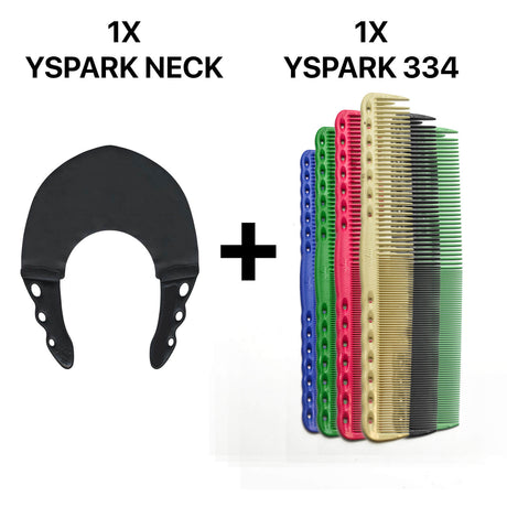 Cape de coupe neck fitter yspark associé avec un peigne de coupe YSPARK 334 