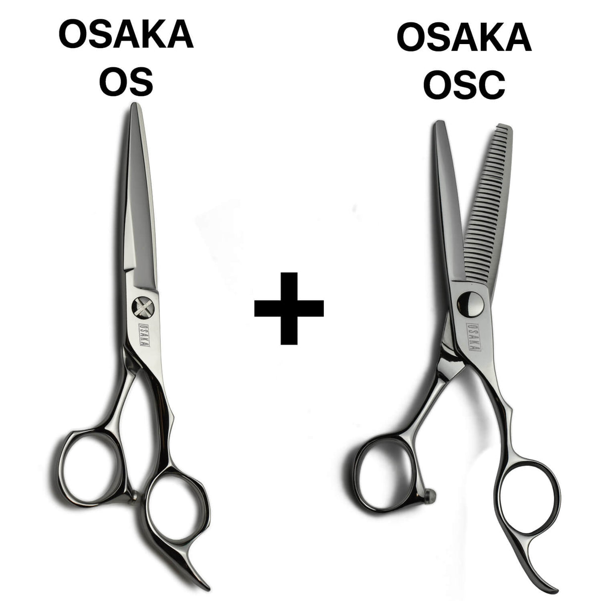 Set de ciseaux de coiffure professionnels OSAKA OS : tranchant japonais et sculpteurs précis OSAKA OSC pour un usage intensif en salon.