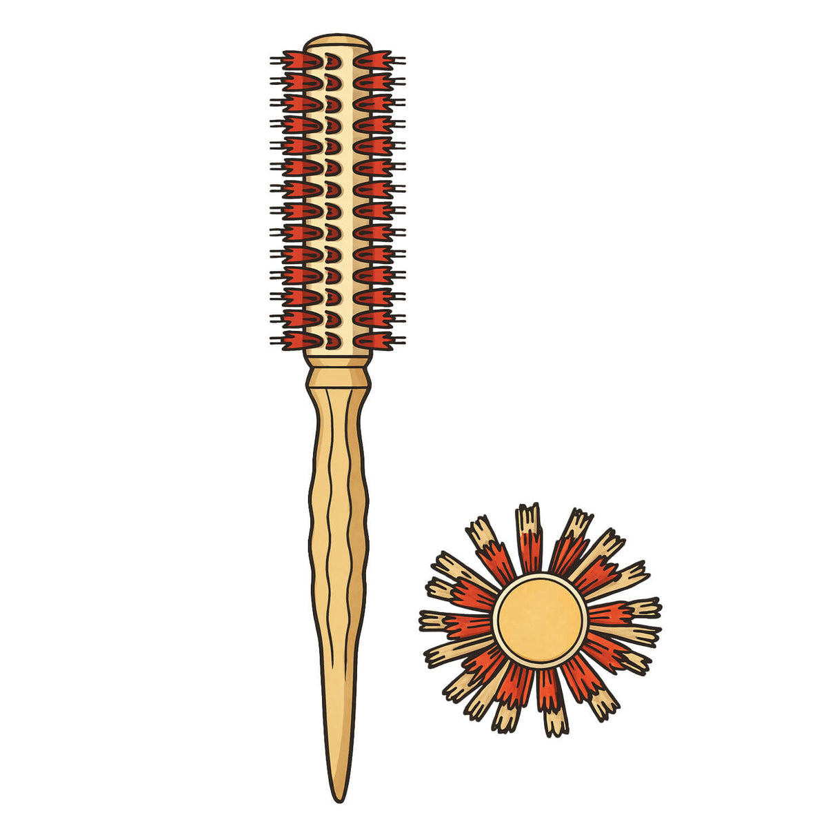 Brosse ronde OSAKA KARA rouge