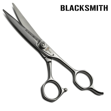 ciseaux pas cher de coiffure professionnelle avec un manche en acier matifié et une lameen queue de poisson pour une meilleure ergonomie de coupe. 