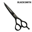 ciseaux droits blacksmith noirs pas chers avec anneaux droits symétriques level set équipé d'une lame fine pour du piquetage