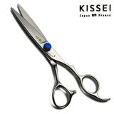 ciseaux de coiffure pour coiffeur professionnel avec des lames puissantes pour du couper glisser et de l'effilage et anneaux ergonomiques 
