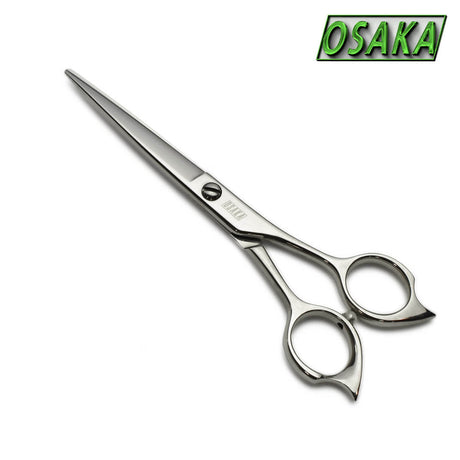 ciseaux de coiffure professionnels osaka avec une lame droite fine et longue de 6.0 pouces  et une visserie plate pour tout travail de finition et de coupe de précision