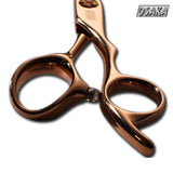 manche des ciseaux japonais osaka c2k en titane rose gold et anneau cambré pour plus d'ergonomie