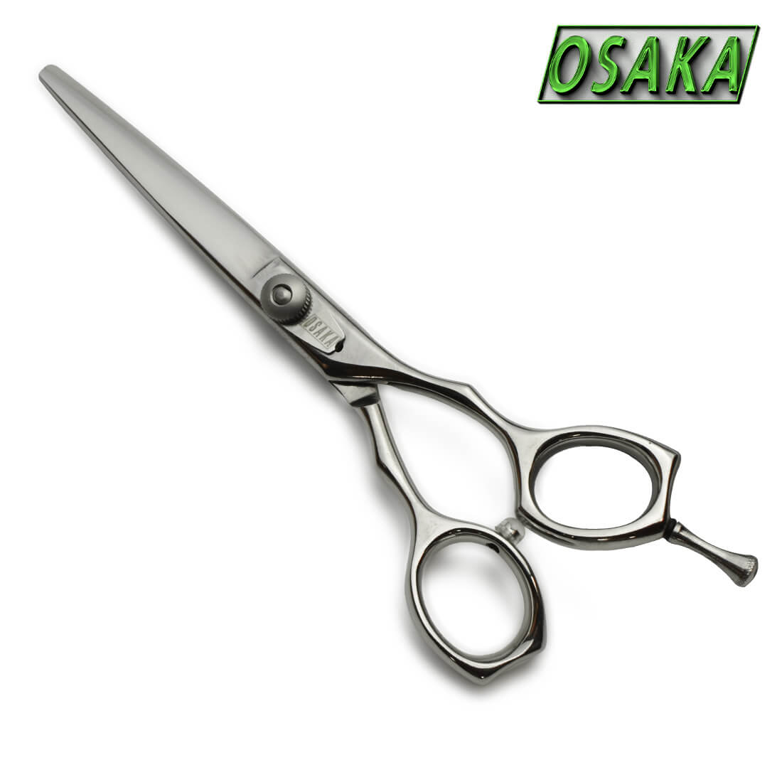 ciseaux de coiffure professionnels osaka avec une lame droit et une visserie épaisse pour un travail de coupe polyvalents